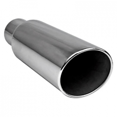 Polished Stainless Bolt On Straight Cut Rolled Edge 5 Inch Tip Different Trend Q9-355015RSL